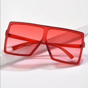 Oversized Red Sunglasses